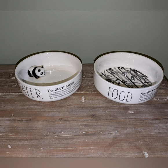 Honest Goods Double Diner 3D Panda Ceramic Bowl Set, 2 Cups - Picture 1 of 13